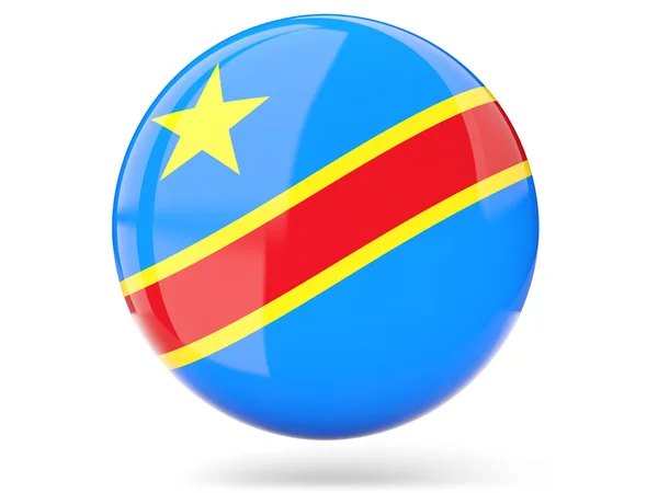 Round icon with flag of democratic republic of the congo — Stock Photo, Image