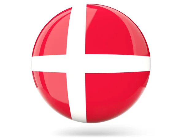 Runda ikonen med flagga Danmark — Stockfoto
