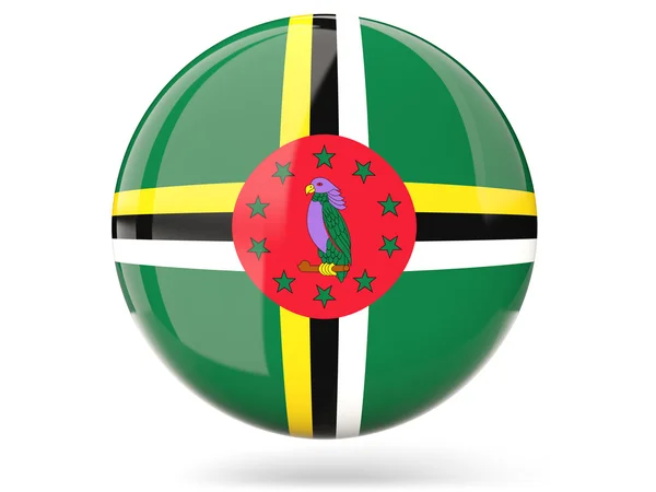 Round icon with flag of dominica — Stock Photo, Image