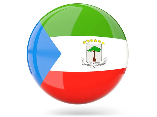 Круглая икона с флагом Экваториальной Гвинеи — стоковое фото