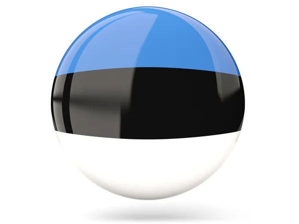 Icona rotonda con bandiera di estonia — Foto Stock