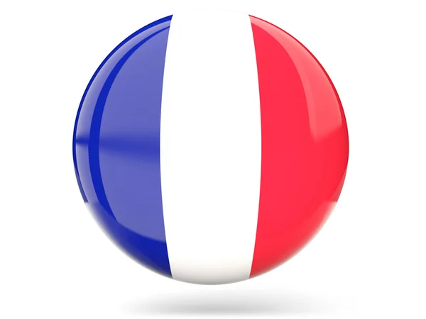 Kulatá ikona s vlajkou Francie — Stock fotografie