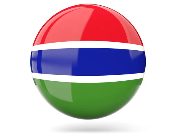 Icône ronde avec drapeau gambien — Photo