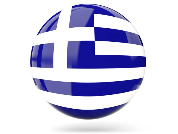 Kerek ikon, Görögország zászlaja — Stock Fotó