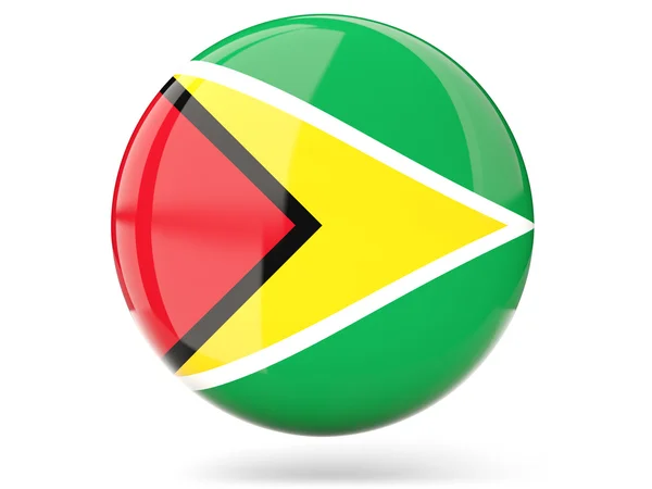Icono redondo con bandera de Guyana —  Fotos de Stock