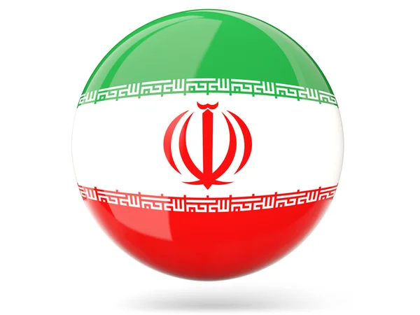 Ronde pictogram met de vlag van iran — Stockfoto