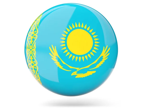 カザフスタンの旗と丸いアイコン — ストック写真