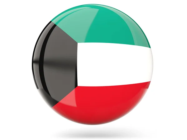 Icono redondo con bandera de kuwait —  Fotos de Stock