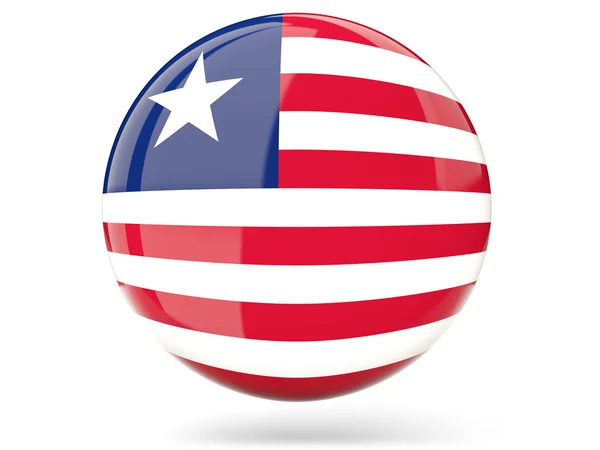 Круглая икона с флагом Либерии — стоковое фото
