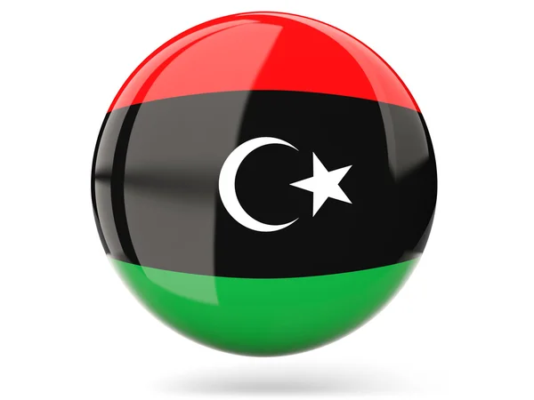 Icona rotonda con bandiera di libya — Foto Stock