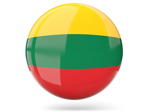 Icône ronde avec drapeau de lithuania — Photo