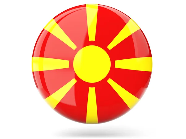 Ronde pictogram met de vlag van Macedonië — Stockfoto