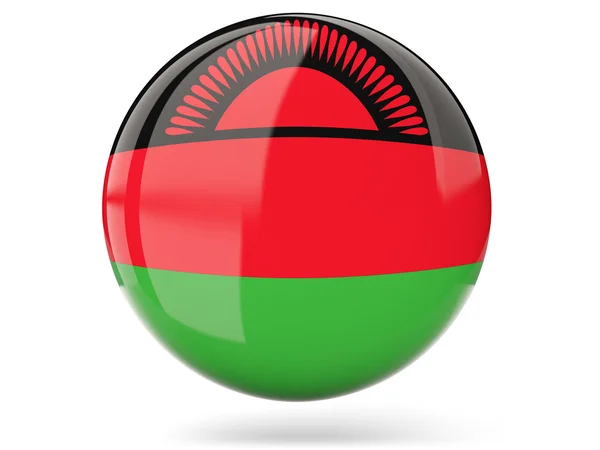 Ícone redondo com bandeira de malawi — Fotografia de Stock