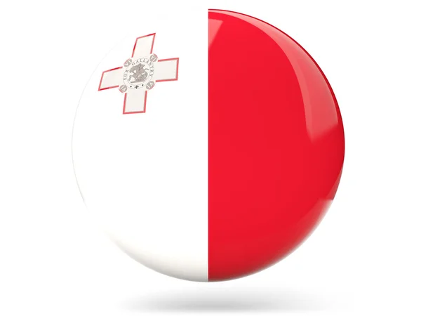 Kulatá ikona s maltská vlajka — Stock fotografie
