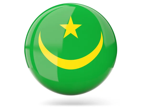 Okrągła ikona z flaga Mauretanii — Zdjęcie stockowe