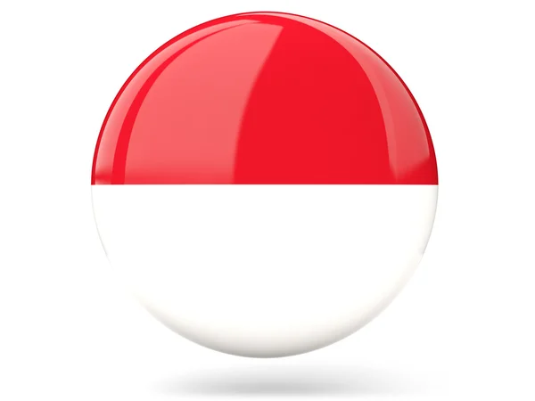 Okrągła ikona z flaga Monako — Zdjęcie stockowe