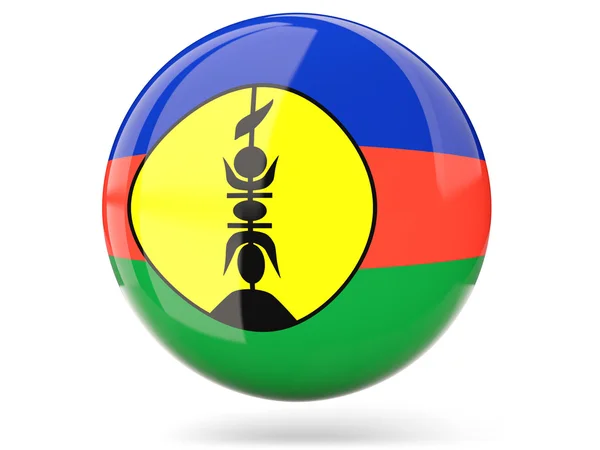 Runda ikonen med flagga Nya Kaledonien — Stockfoto