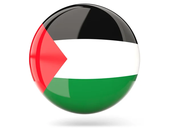 Kerek ikon, palesztin terület zászlaja — Stock Fotó