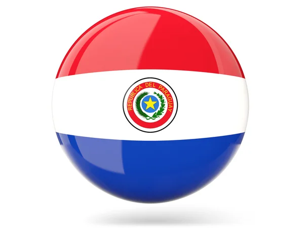 Runde Ikone mit Flagge von Paraguay — Stockfoto