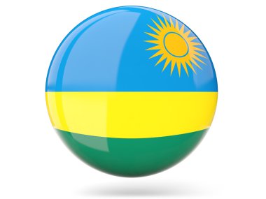 Ruanda bayrağı ile yuvarlak simge