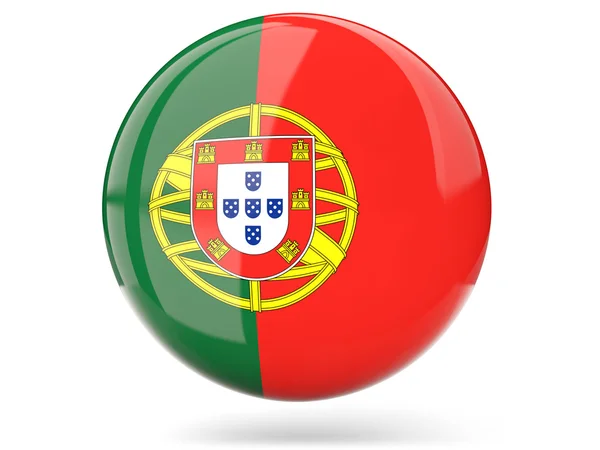Ícone redondo com bandeira de portugal — Fotografia de Stock