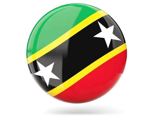 Round icon with flag of saint kitts and nevis — Stock Photo, Image