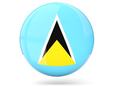 Ronde pictogram met de vlag van saint lucia