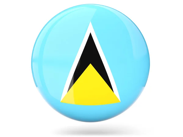 Okrągła ikona z flaga saint Lucia — Zdjęcie stockowe