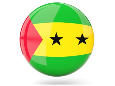 Sao tome ve principe bayrağı ile yuvarlak simge