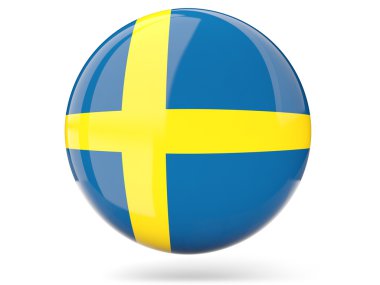 İsveç bayrağı ile yuvarlak simge