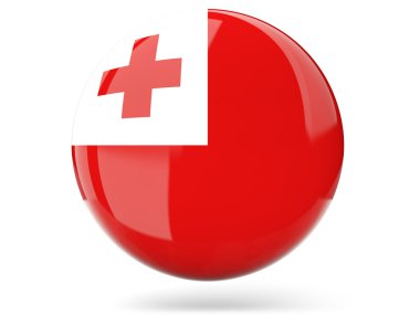 Tonga bayrağı ile yuvarlak simge
