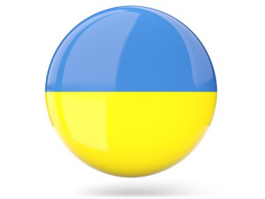 Ukrayna bayrağı ile yuvarlak simge
