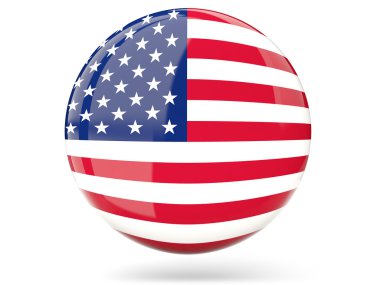 Amerika Birleşik Devletleri bayrağı ile yuvarlak simge