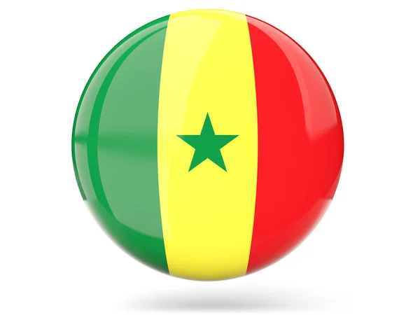 Ícone redondo com bandeira do senegal — 图库照片