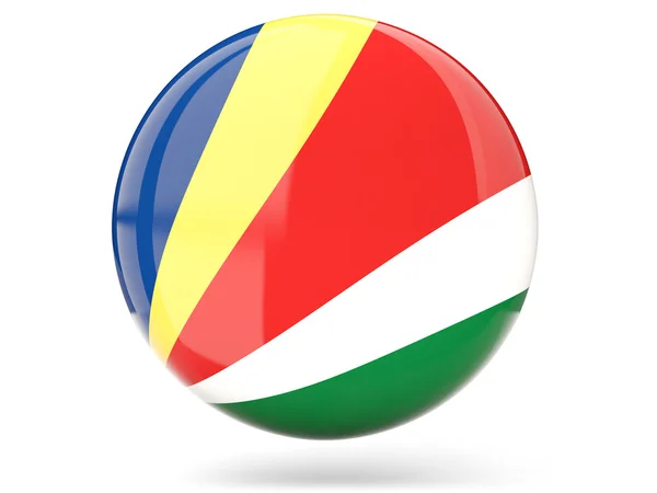 圆形图标与塞舌尔旗帜 — 图库照片