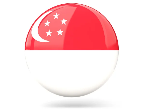 Icône ronde avec drapeau de singapore — Photo