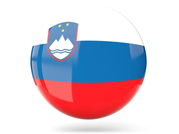Ícone redondo com bandeira de slovenia — Fotografia de Stock