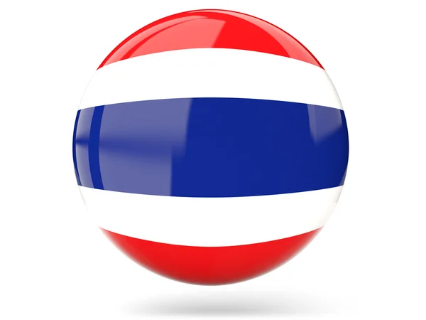 Icona rotonda con bandiera della Thailandia — Foto Stock
