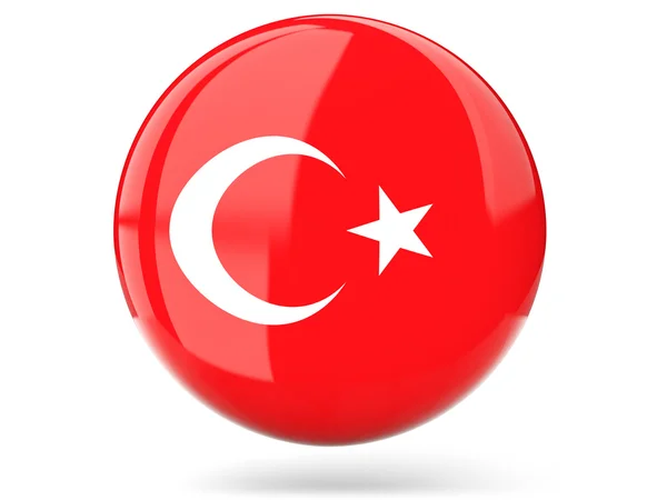 Ronde pictogram met de vlag van Turkije — Stockfoto