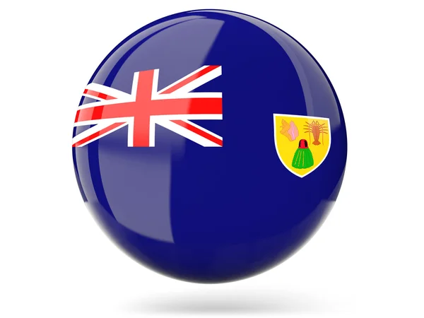 Round icon with flag of turks and caicos islands — Stock Photo, Image