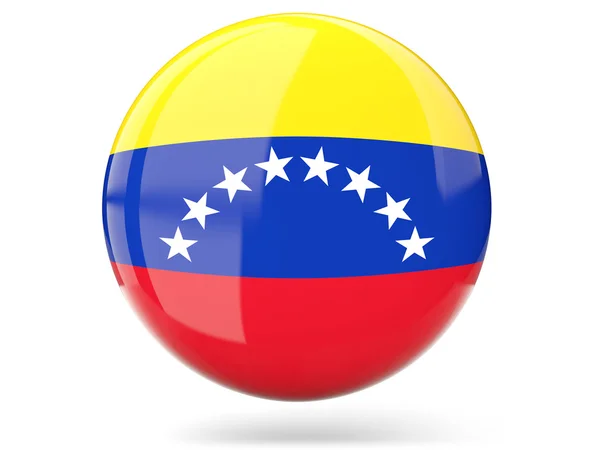 Icono redondo con bandera de venezuela — Foto de Stock