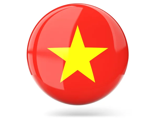 Круглая икона с флагом Вьетнама — стоковое фото