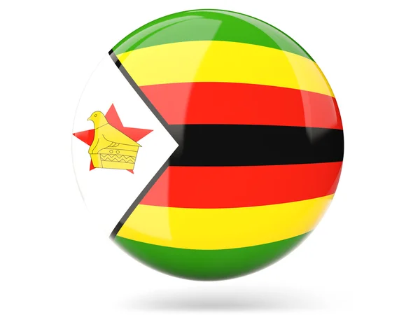 Runde Ikone mit Fahne von Zimbabwe — Stockfoto