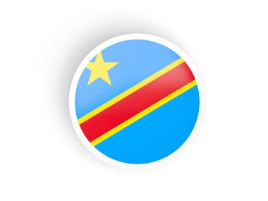 Kongo Demokratik Cumhuriyeti bayrağı ile yuvarlak etiket
