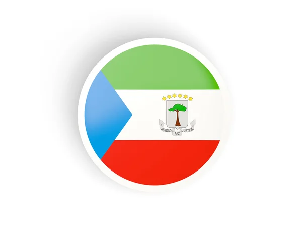 与赤道几内亚国旗圆形贴纸 — 图库照片
