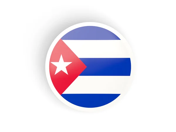 Ronde sticker met vlag van cuba — Stockfoto