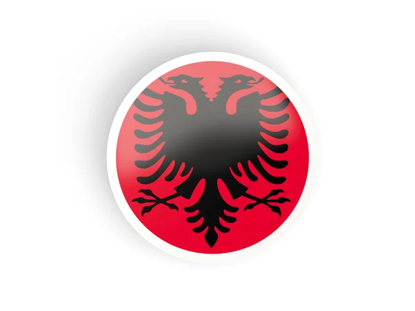 Adesivo rotondo con bandiera di albania — Foto Stock