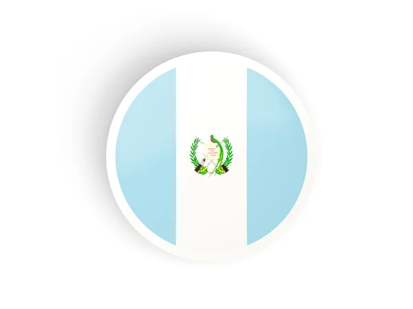Adesivo redondo com bandeira de guatemala — Fotografia de Stock