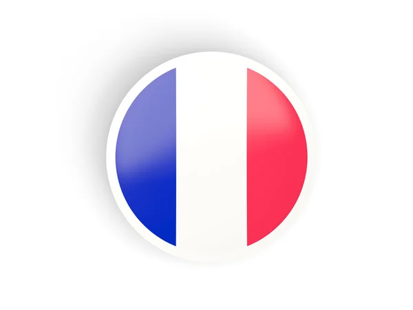 Кругла наклейка з прапором Франції — стокове фото