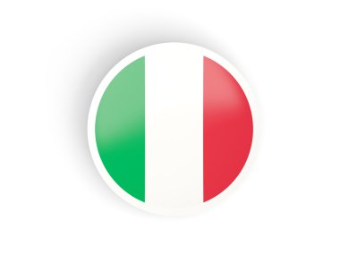 İtalya bayrağı ile yuvarlak etiket